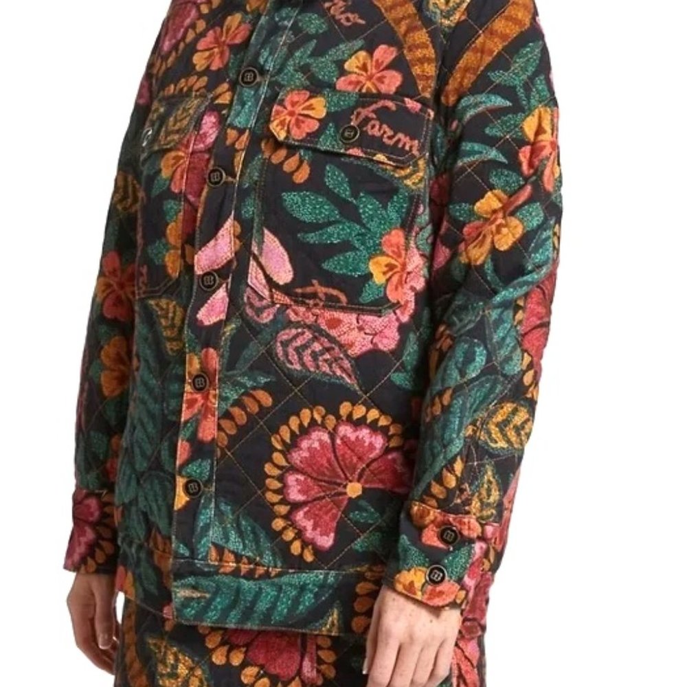 FARM Rio Flowerdoscopic Gabardine Jacket Floral Spring - Picture 4 of 16